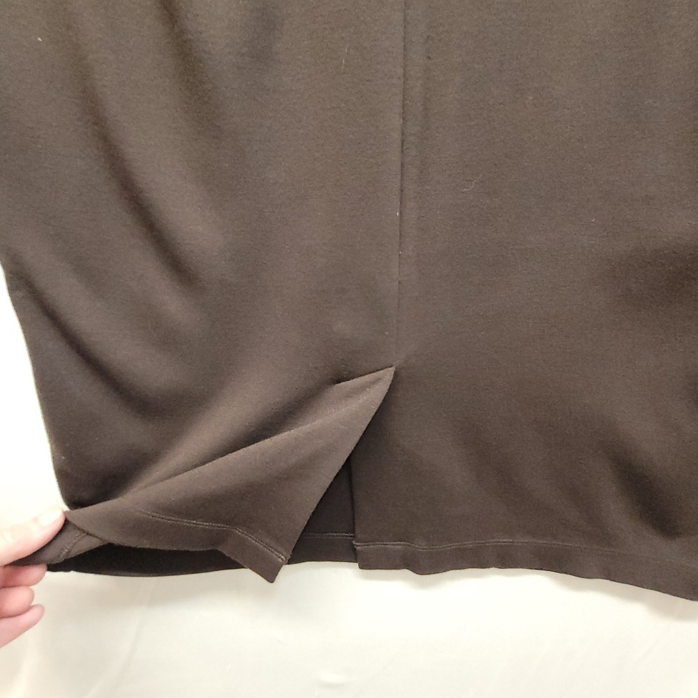 Eileen Fisher Petite Brown Italian Fabric Ponte Knit Pencil Skirt PL Espresso - Picture 7 of 11